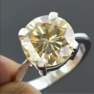 Rare 7.85 Karat amazing champagne Diamond Solitaire Ring